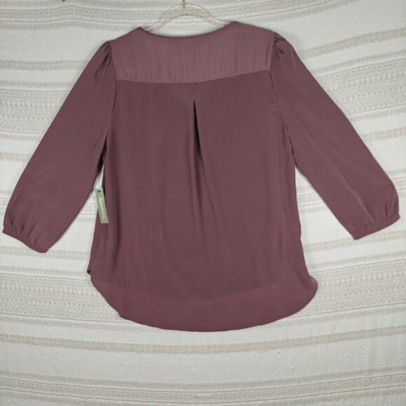 Sweet Rain Plum Long Sleeve Lightweight Blouse Size XL NWT - Picture 2 of 8